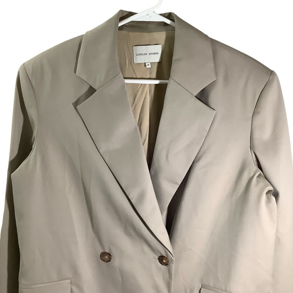 LouLou Studio Stone Donau Double-Breasted Blazer 100% Wool - Picture 4 of 11